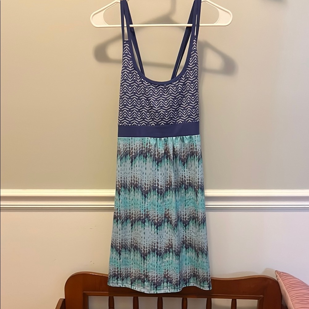 Blue and Teal Tehama Patterned Dress